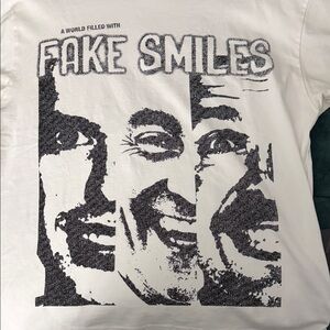 Men's White Graphic Tee with Black Print